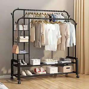 Multipurpose Double Pole Hanger Clothes Rack