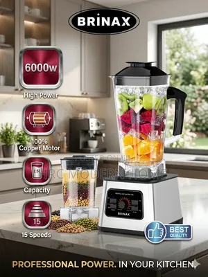 Brand New Brinax 6000w Professional Multi-Function Blender - 2.5l