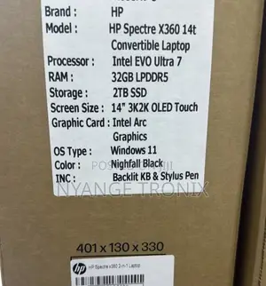 New Laptop HP Spectre X360 32GB Intel Core Ultra 7 SSD 2T