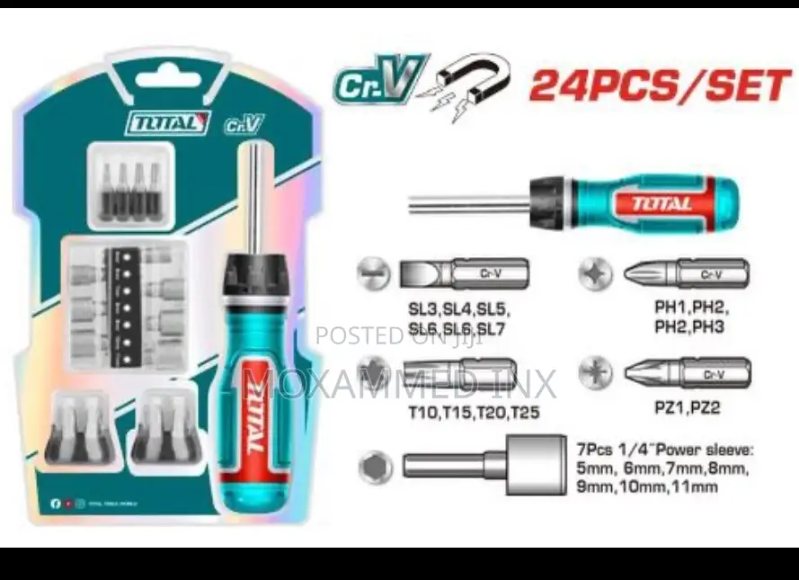Total Tools 24-Piece Ratchet Screwdriver Set