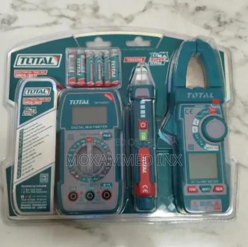 Total Tools 3-Piece Electrical Test Kitfeaturing a Multimeter