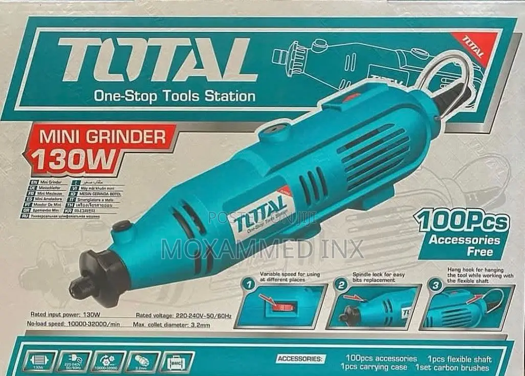 Total 130w Mini Grinder Kit Model Tg501032.Featuring a Teal