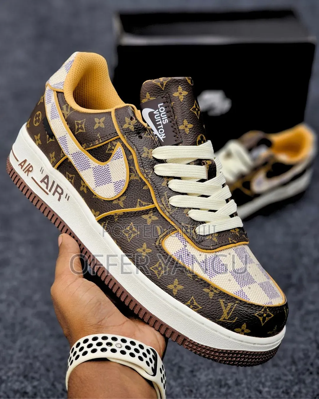 Louis Vuitton X Nike Air Force 1 Sneakers in a Brown Monogram