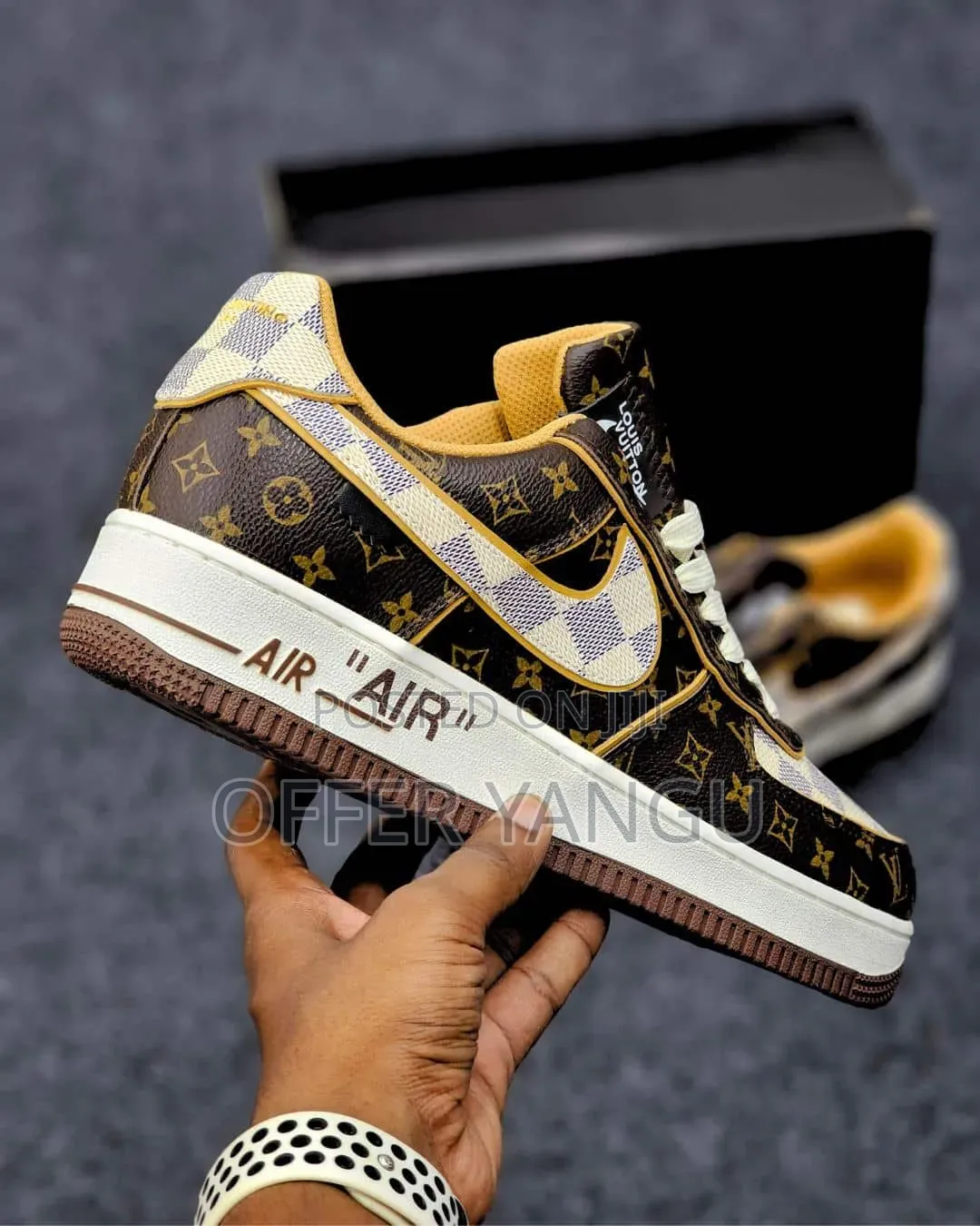 Louis Vuitton X Nike Air Force 1 Sneakers in a Brown Monogram