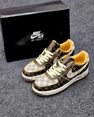 Louis Vuitton X Nike Air Force 1 Sneakers in a Brown Monogram