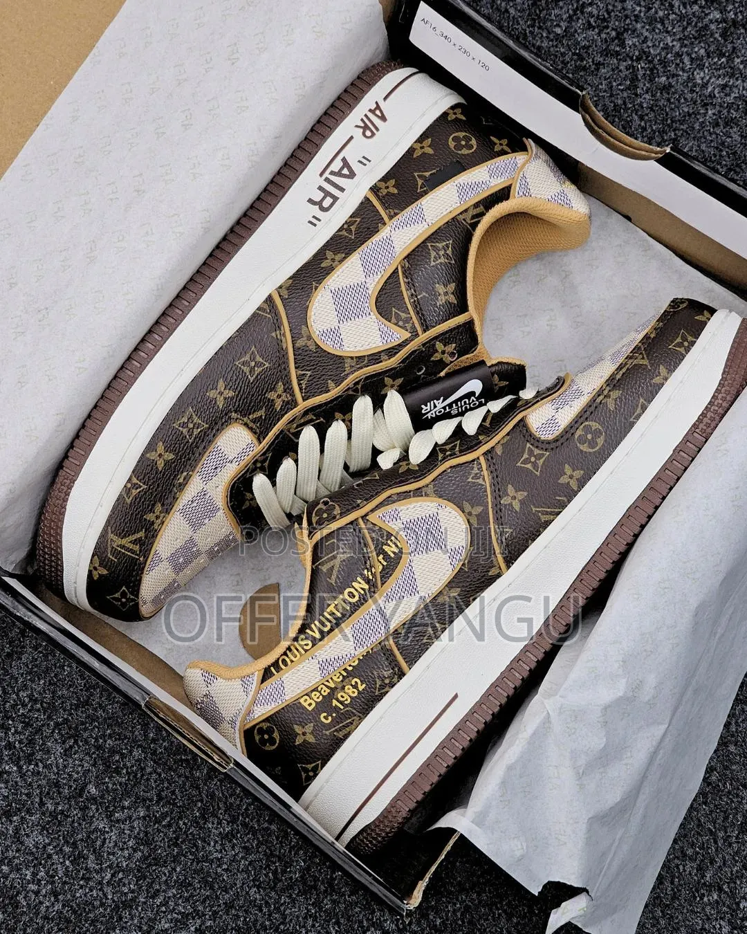 Louis Vuitton X Nike Air Force 1 Sneakers in a Brown Monogram