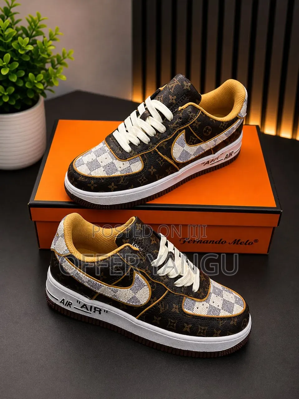 Louis Vuitton X Nike Air Force 1 Sneakers in a Brown Monogram