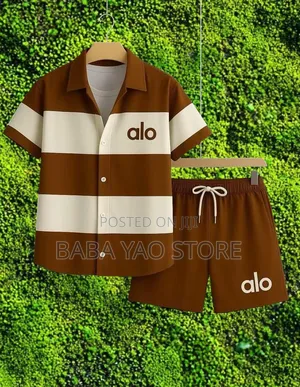 Men's Shirt And Short Summer Short Sleeve Tops And Pants Running Set