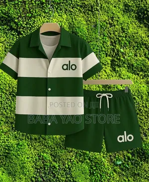 Men's Shirt And Short Summer Short Sleeve Tops And Pants Running Set