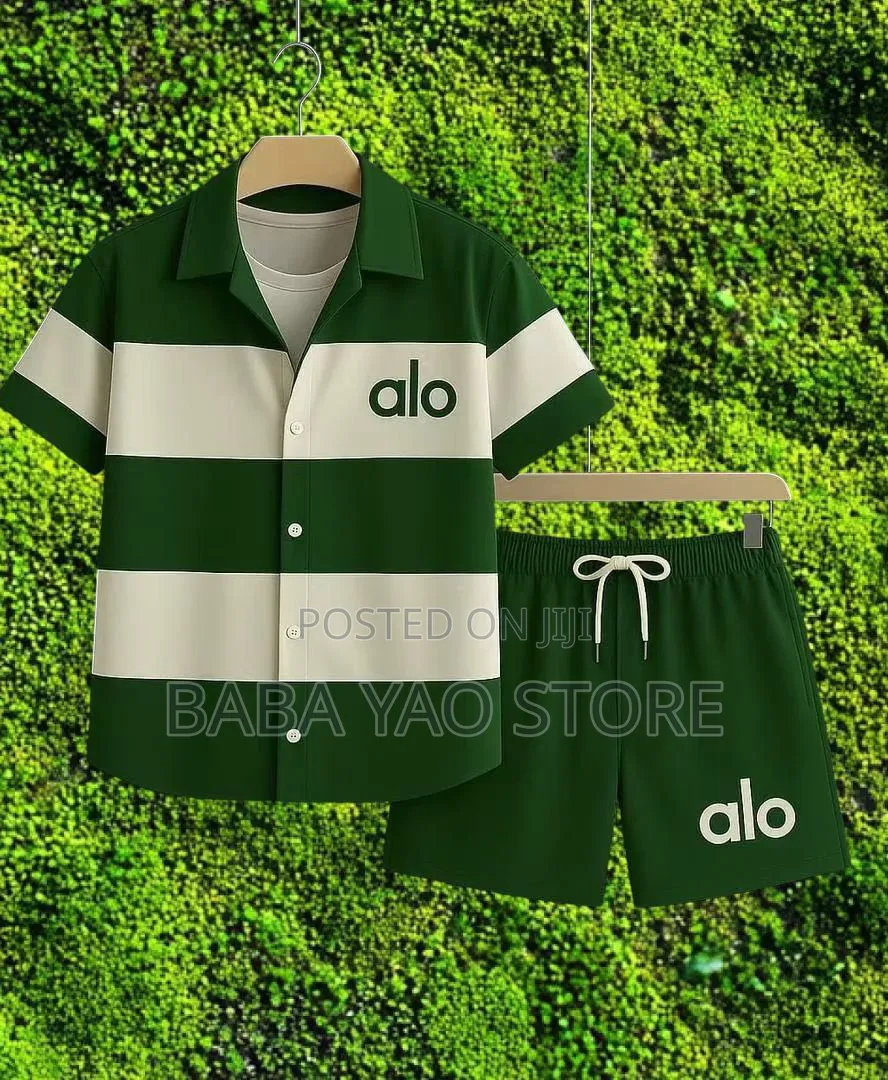 Men's Shirt And Short Summer Short Sleeve Tops And Pants Running Set