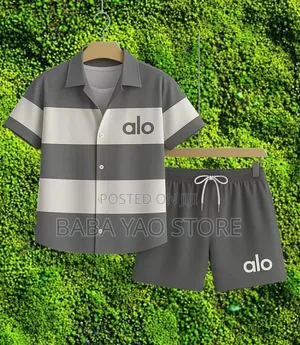 Men's Shirt And Short Summer Short Sleeve Tops And Pants Running Set