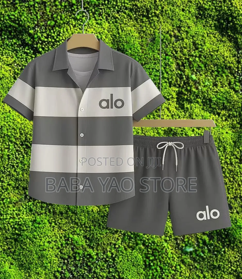 Men's Shirt And Short Summer Short Sleeve Tops And Pants Running Set