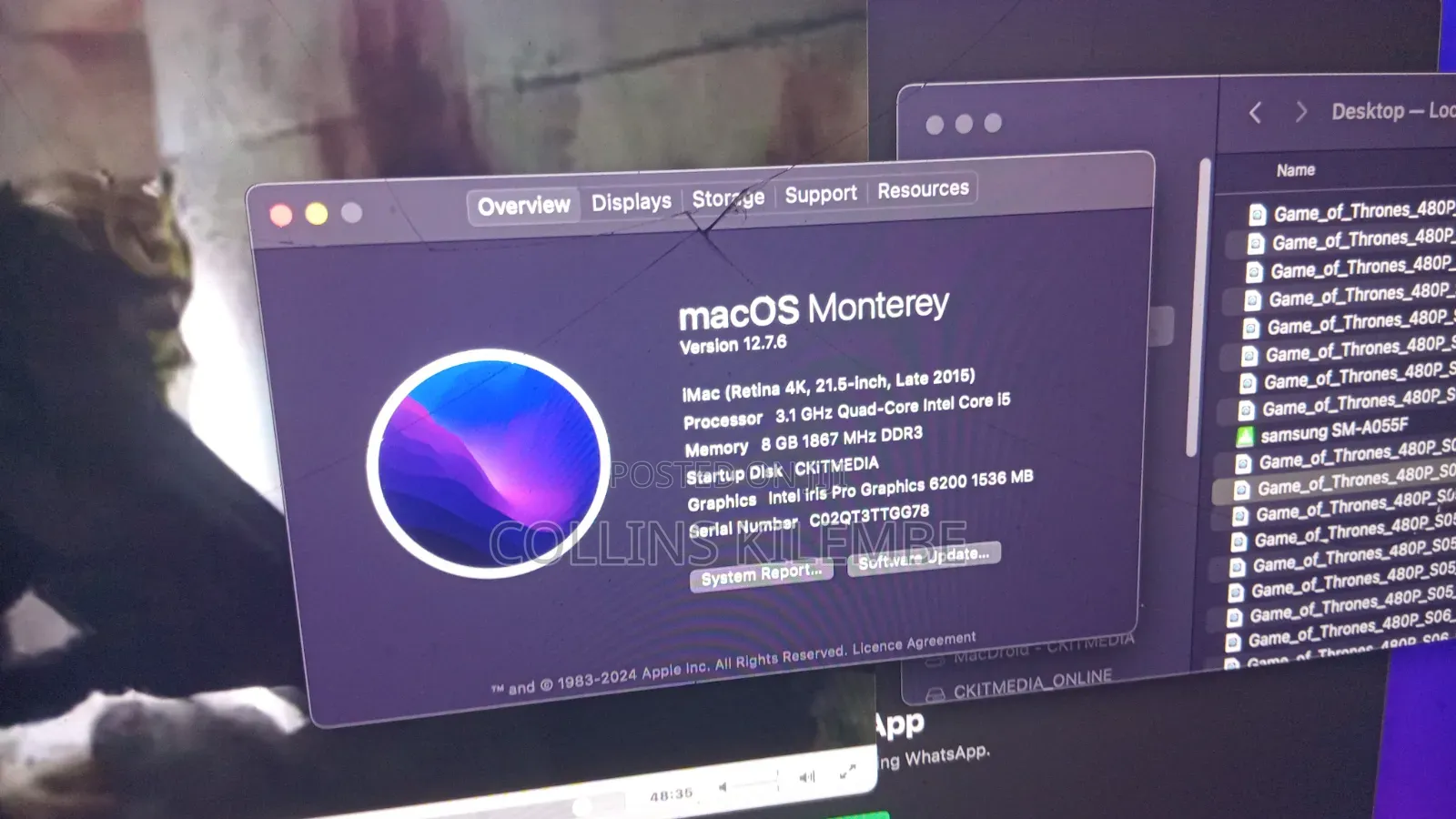 Desktop Computer Apple iMac 8GB Intel Core i5 HDD 1T