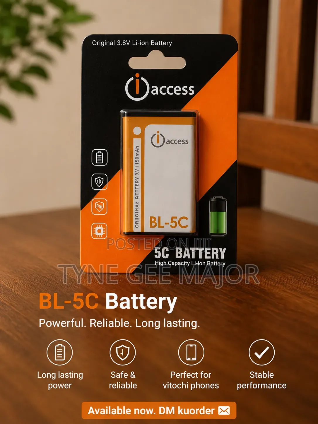 Original Bl-5c Battery, Kwa Simu Za Vitochi