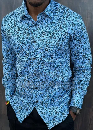 Floral Pattern Men Long Sleeve Shirts