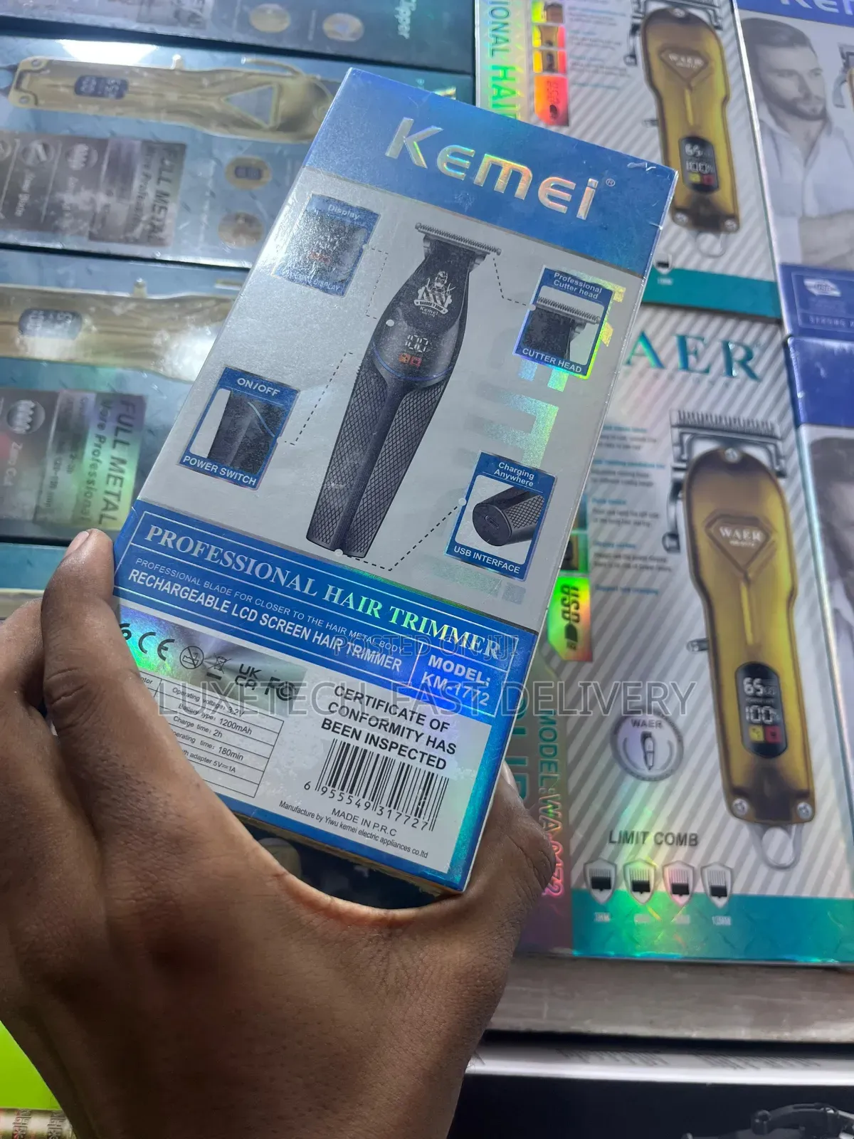 Kemei Km-1772 Professional Hair Detail Trimmer and Grooming (Recharge)