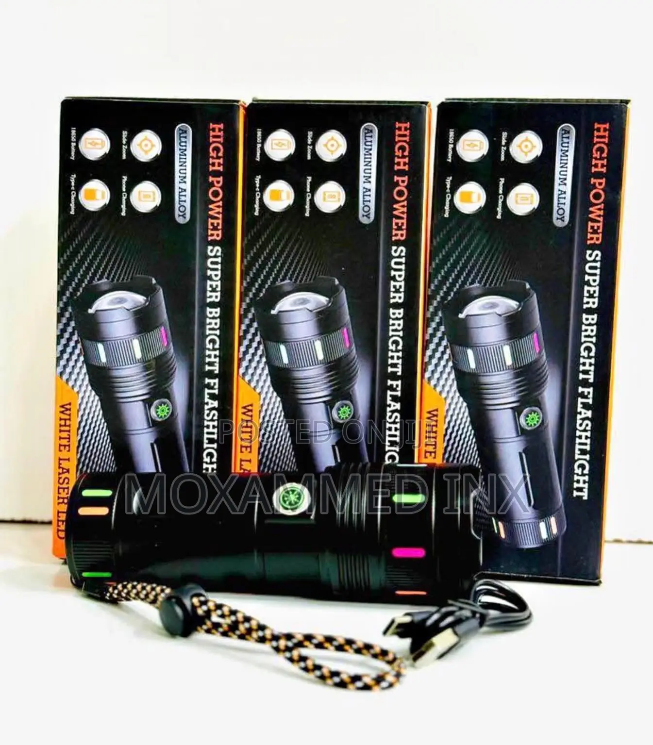 High Power Super Bright Flashlightfeaturing a White Laser Led