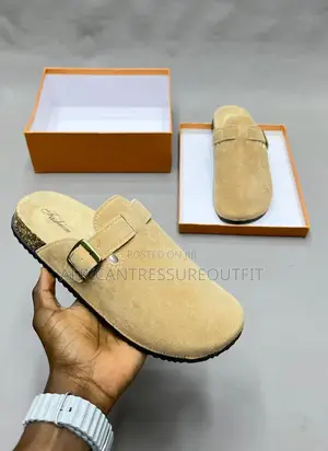 Suede Buckle Mules Available