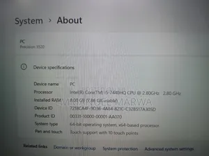Laptop Dell Precision 3520 8GB Intel Core i5 SSD 256GB