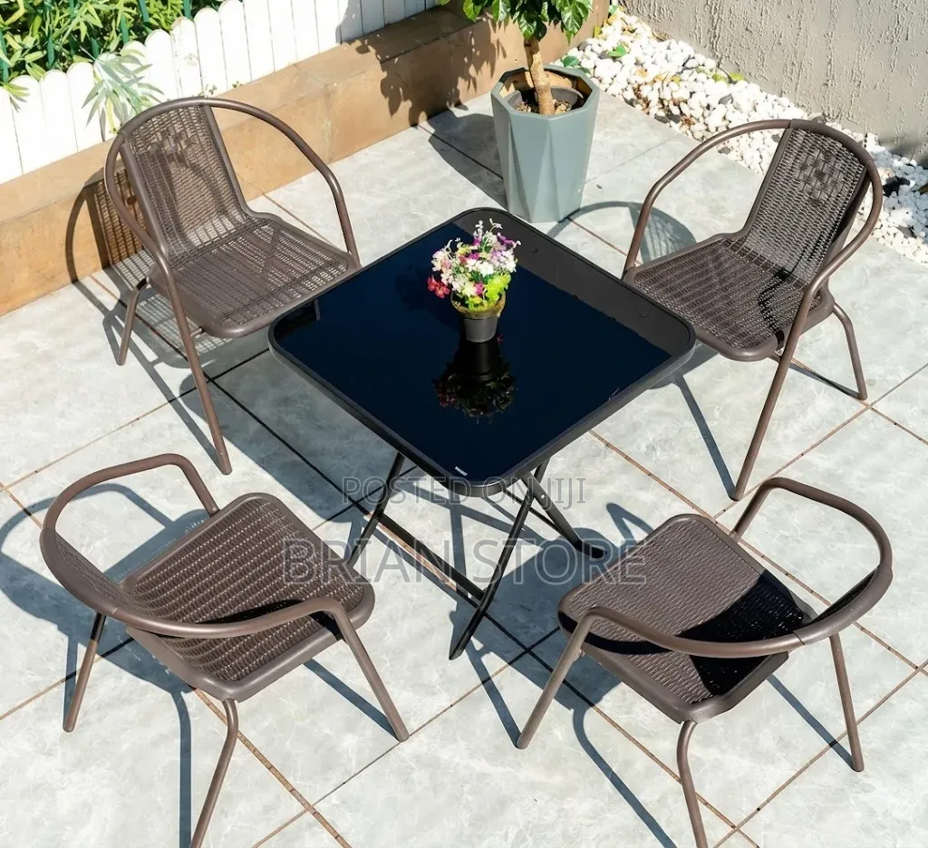 Foldable Table and 4 Beach Chairs Set(Balcony or Garden Set)