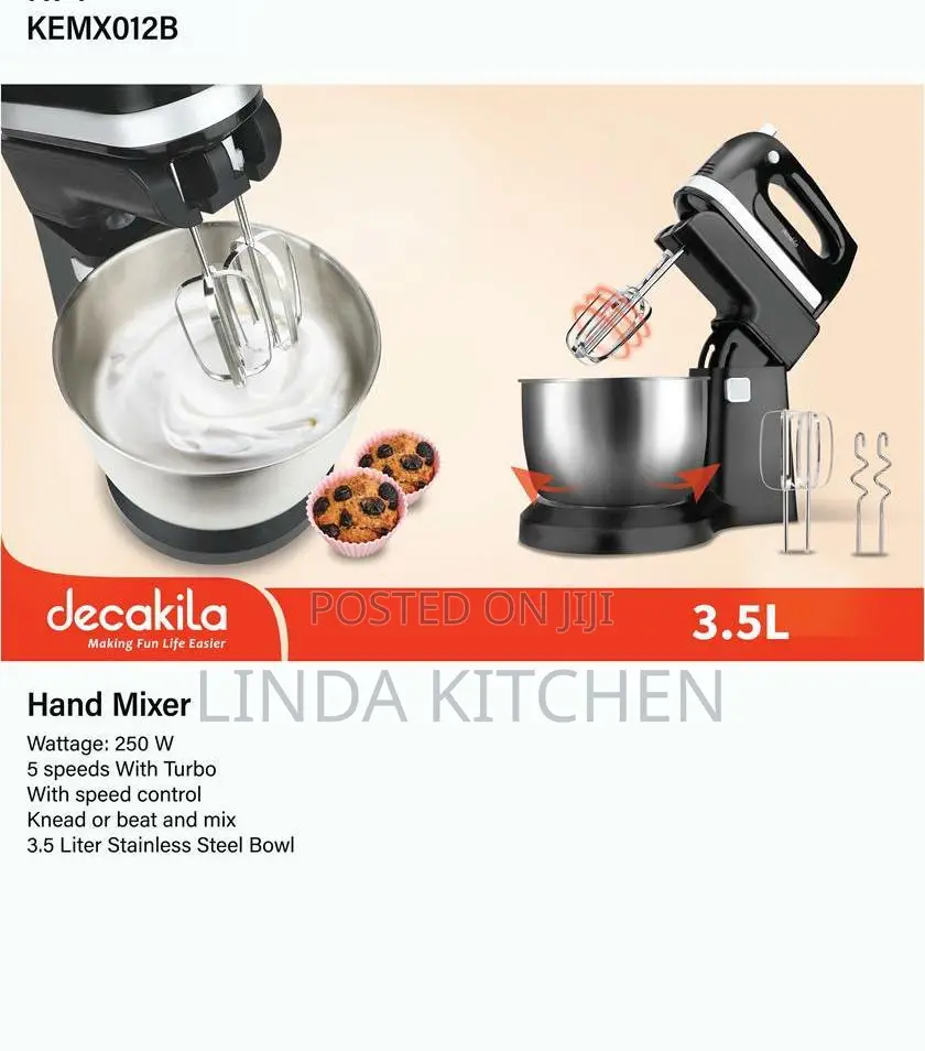 Decakila Hand Mixer 3.5lt Stainless Steel Bowl