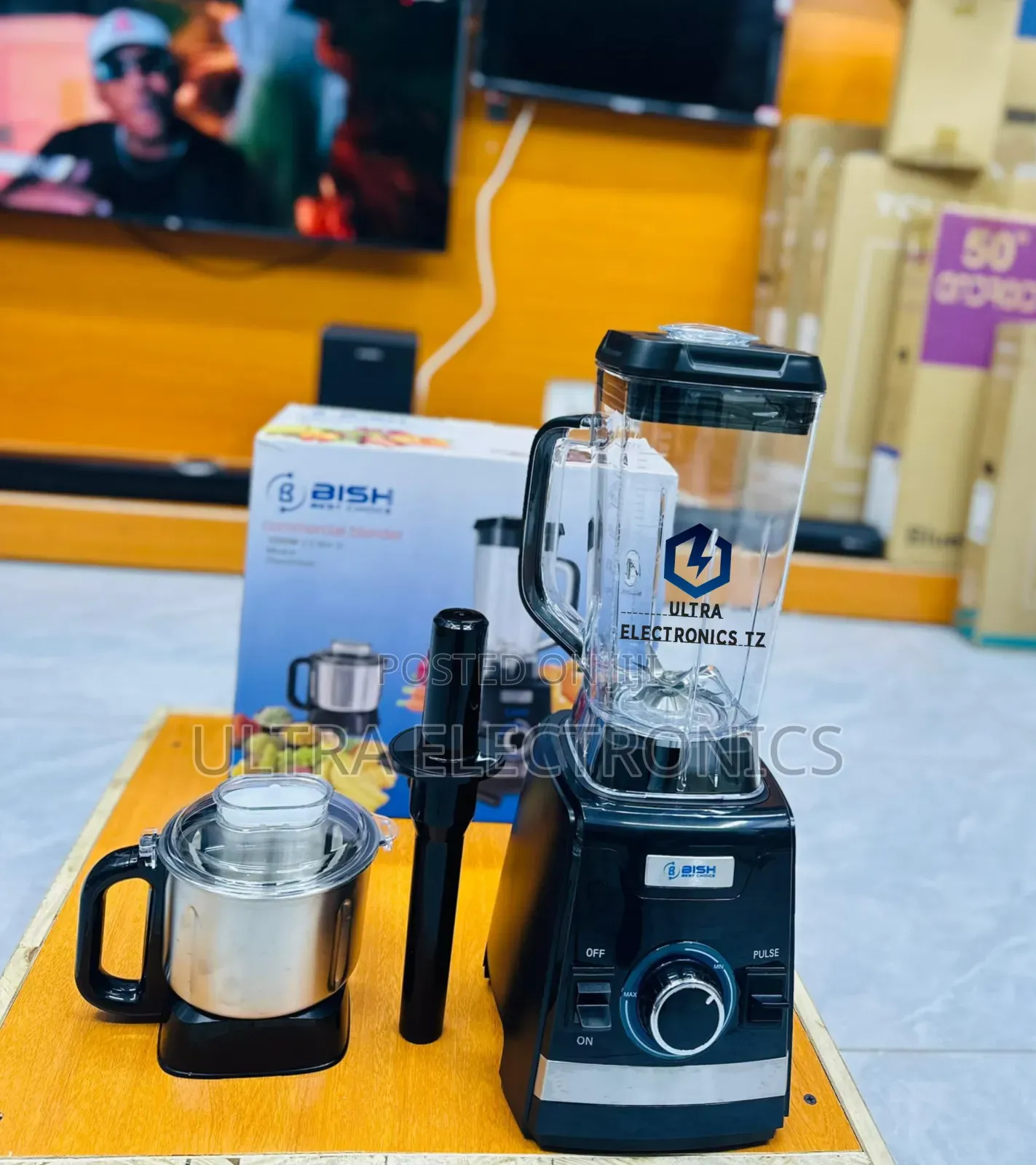 .Bish Commercial Blender and Grinder Power: 1000watts With 2l