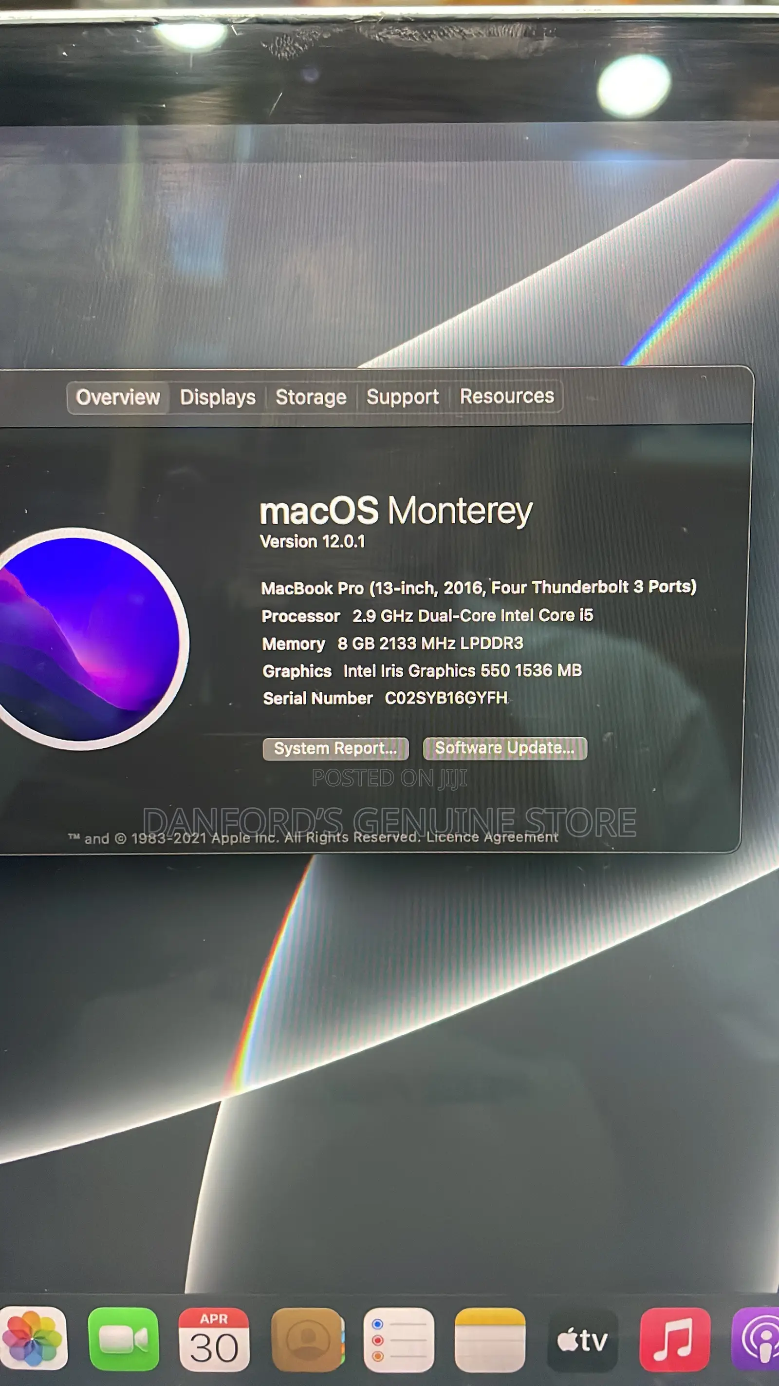 Laptop Apple MacBook Pro 2016 8GB Intel Core i5 SSD 256GB