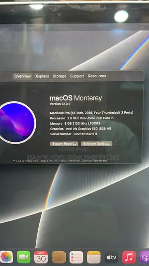 Laptop Apple MacBook Pro 2016 8GB Intel Core i5 SSD 256GB