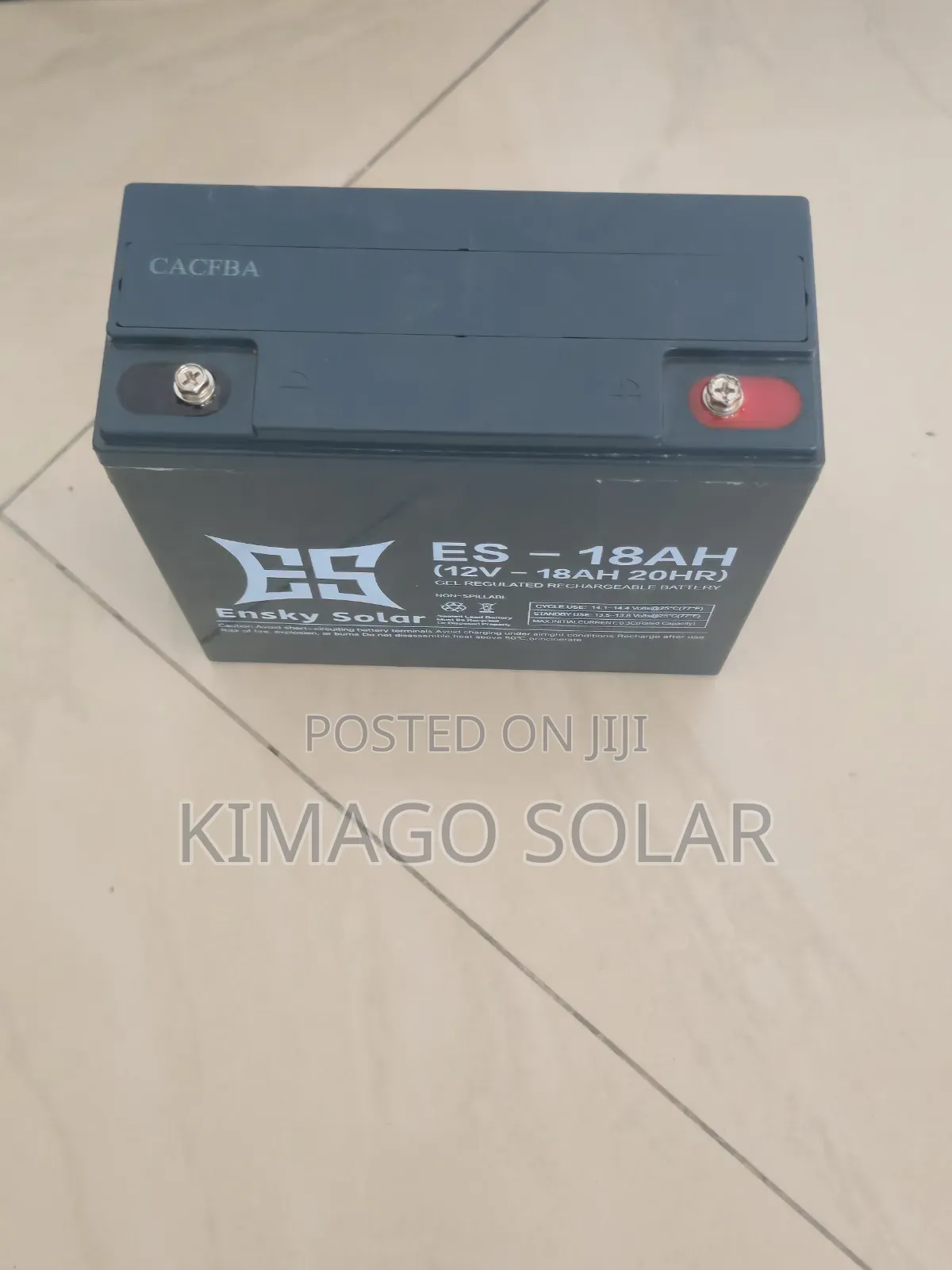 18ah 12v Solar Battery Mpya Kabisa Bei Poa