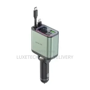 Green Lion Retractable 90w Car Chargers With Voltage Display