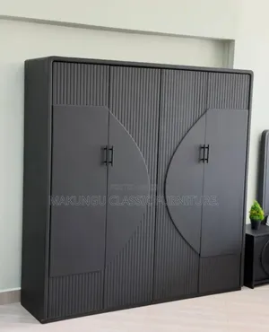 Simple and Classic Wardrobe Multi Black Color With Four Doors