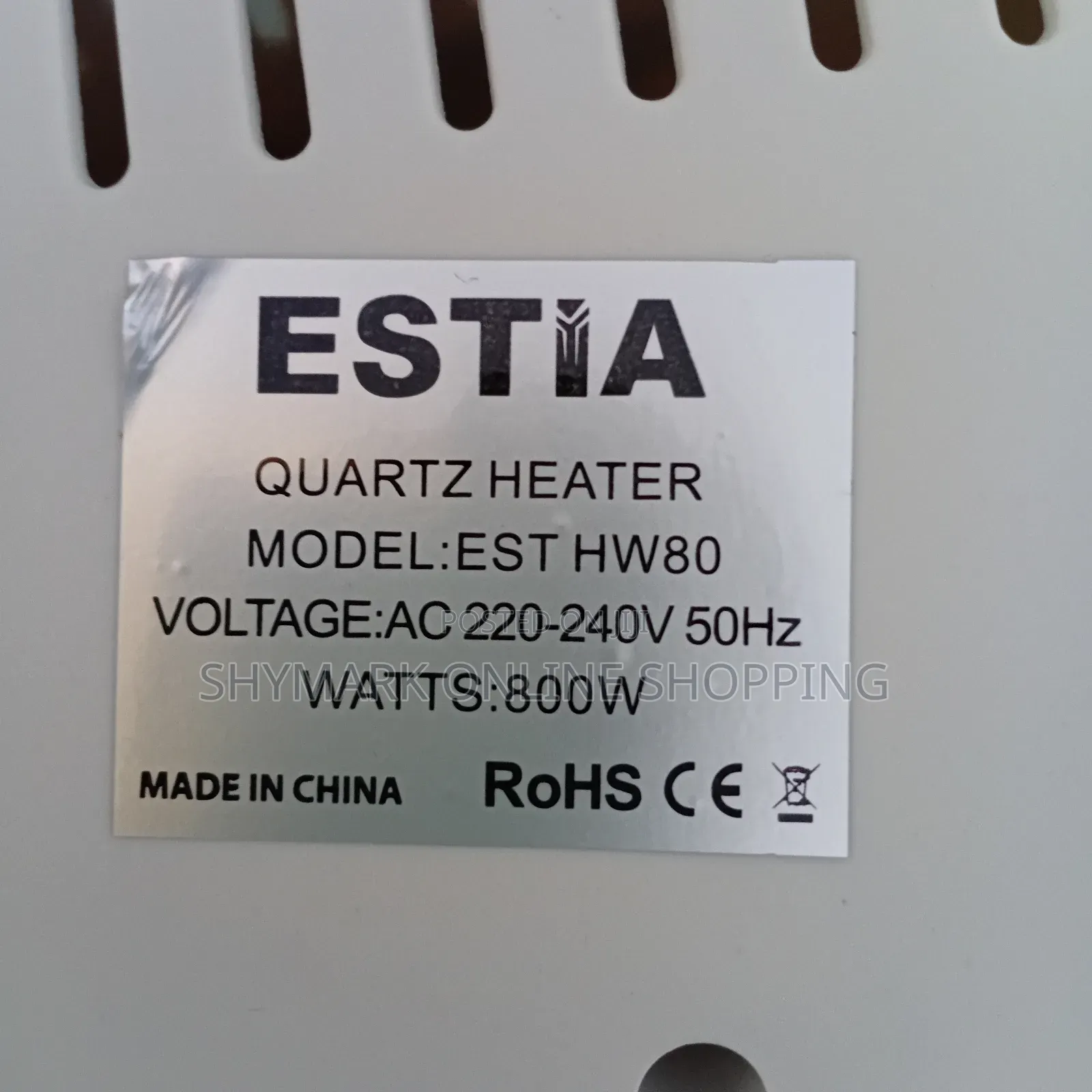 Estia Quartz Room Heater (Est Hw80)