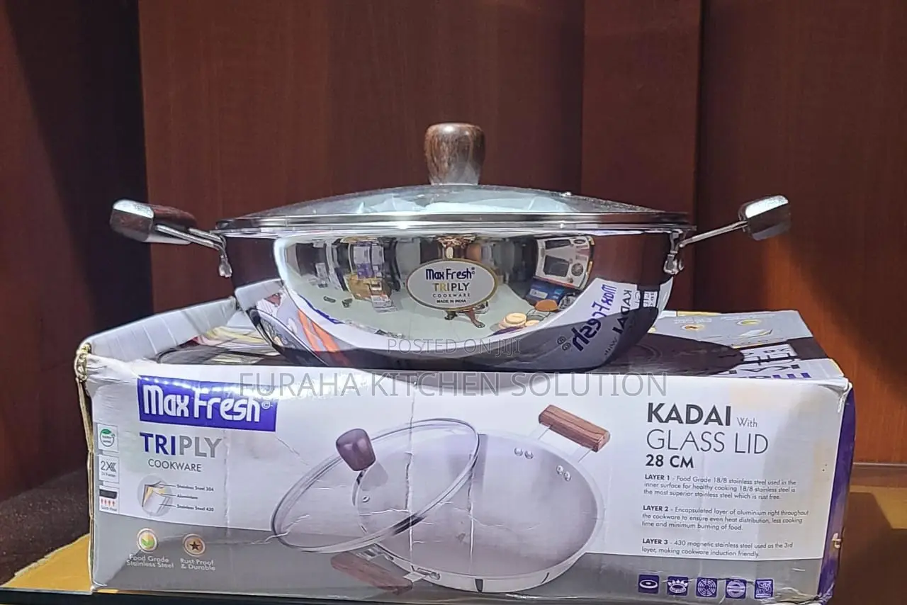 Stainless Steel Karai With Glass Lid