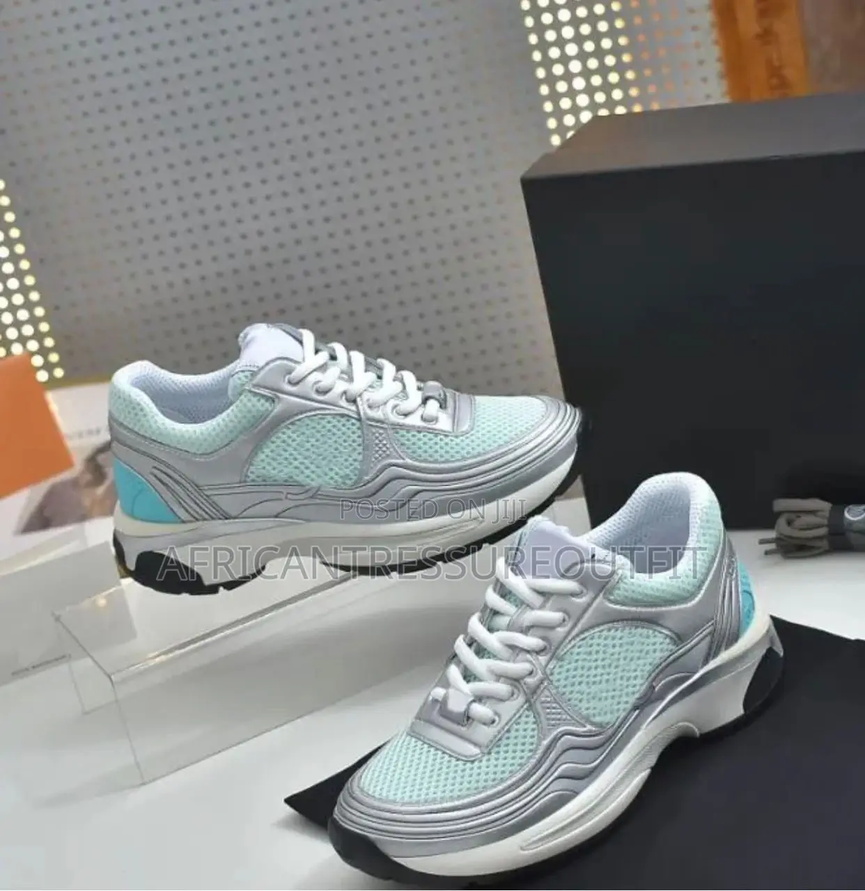 Chanel Silver Metallic Cc Logo Sneakers Collection