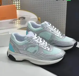 Chanel Silver Metallic Cc Logo Sneakers Collection