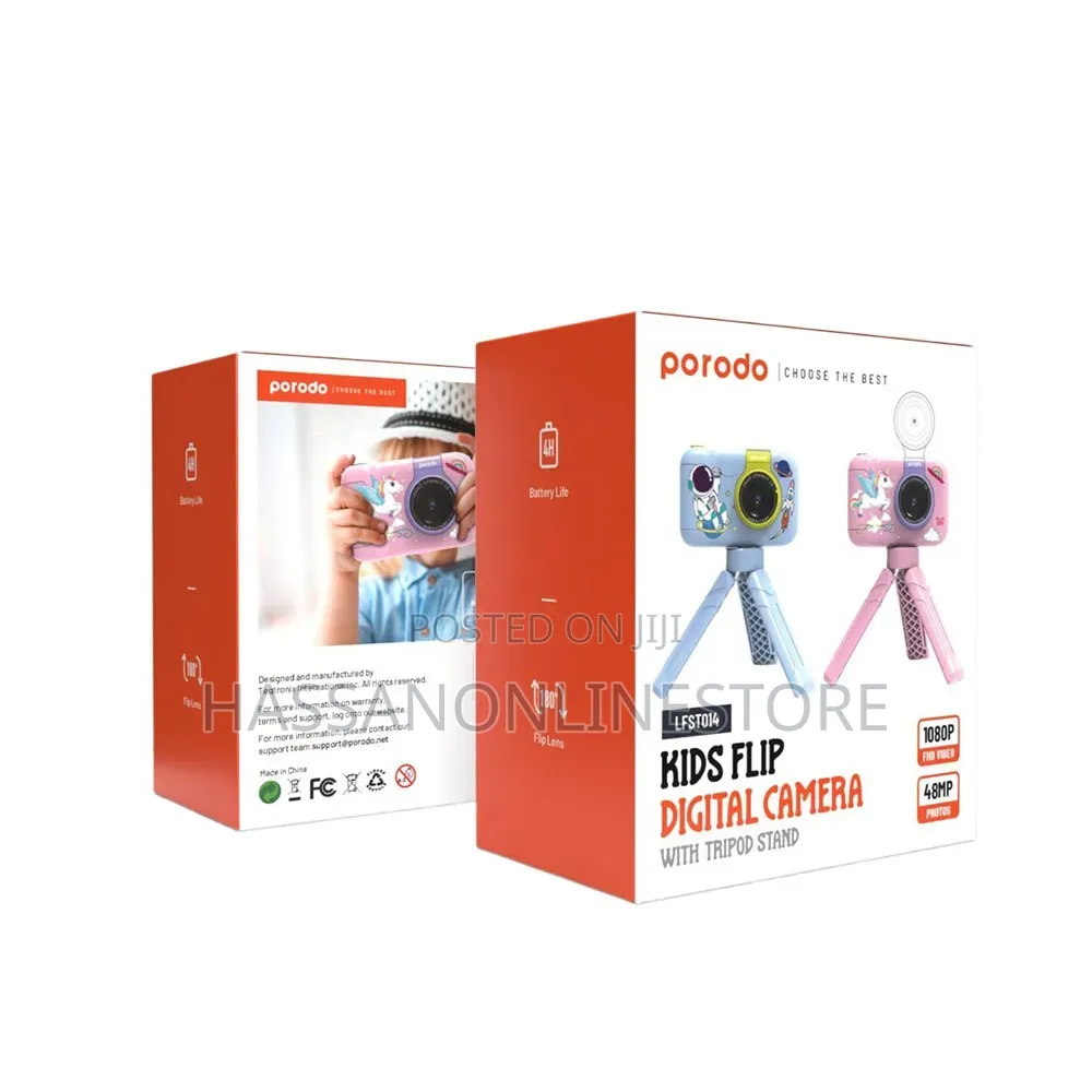 Porodo Lifestyle Kids Flip Digital Camera With Tripod Stand