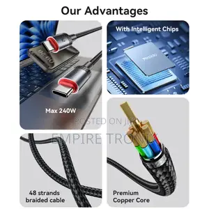 Yesido Ca186 2m 240w Type C to C Fast Charging Data Cable