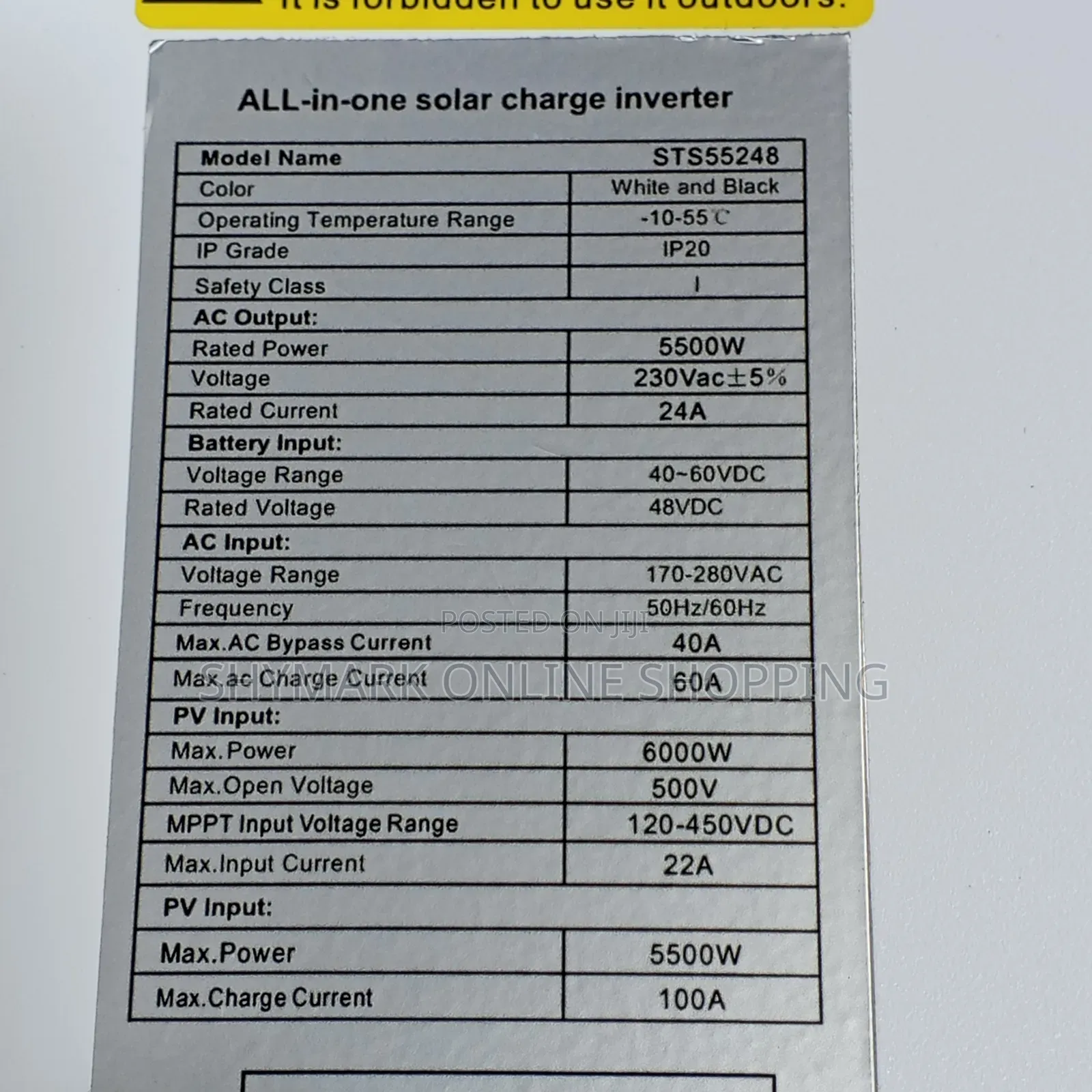 Solarthon Solar Storage Inverter Hsi 5500