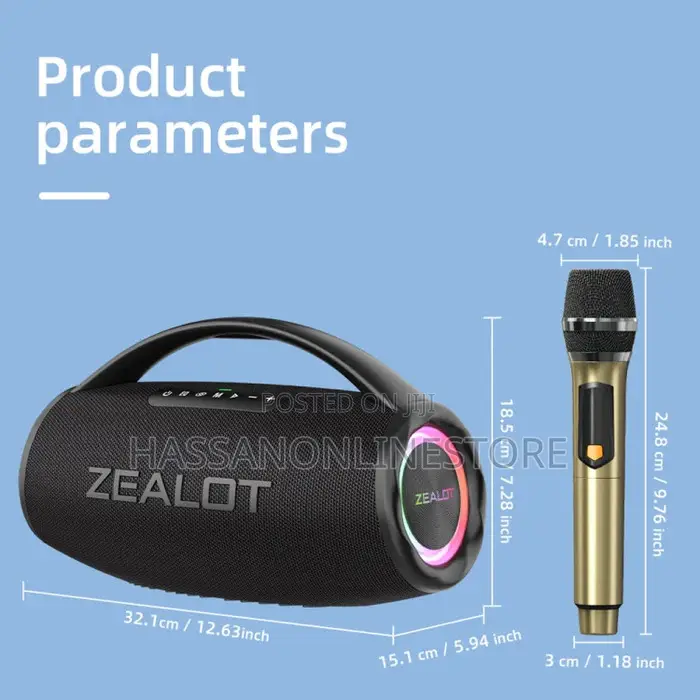 Zealot S97m 80w Outdoor Portable RGB Bluetooth Speaker With Microphone