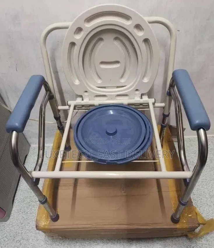 Heavy-Duty Medical Commode Chair With Armrests - Toilet Support