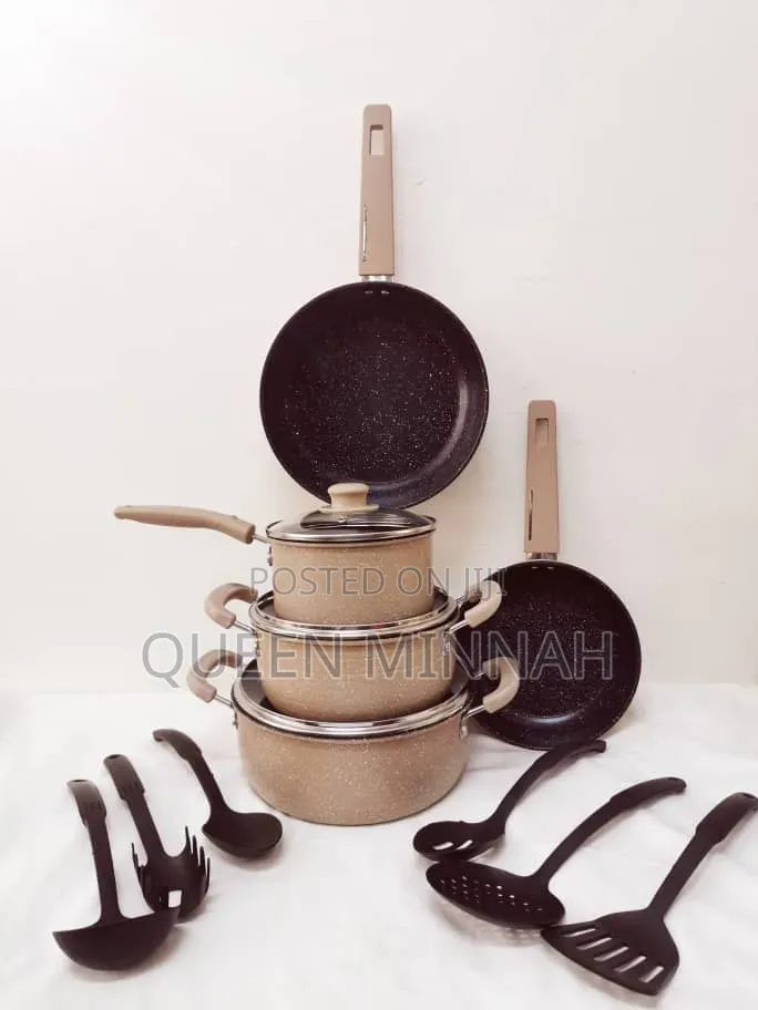 Non Stick Cooking Pot and Pan With Spoon