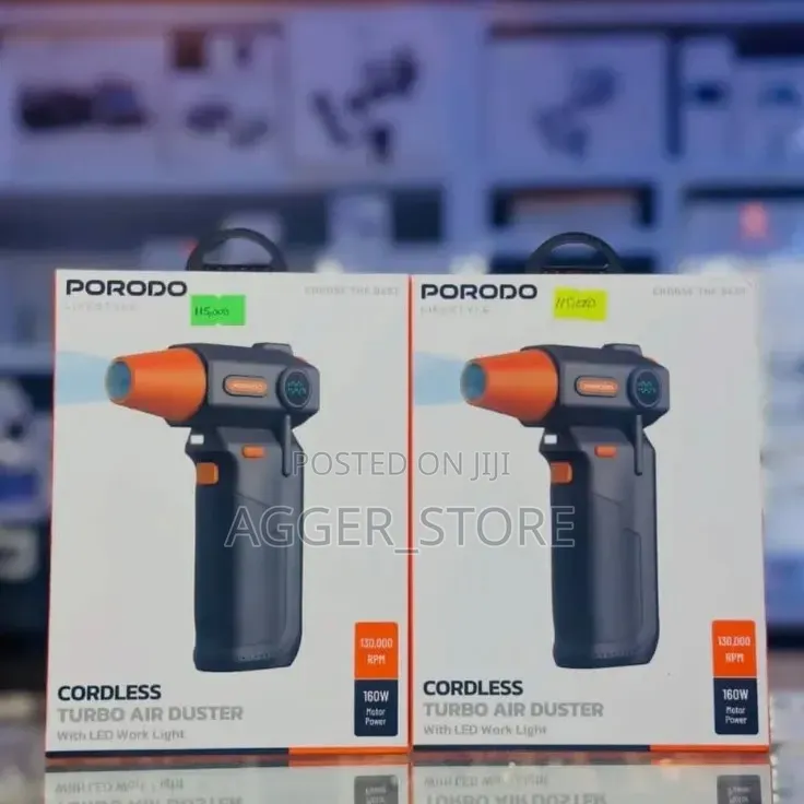 Porodo Lifestyle Cordless Turbo Air Dusters With Led Work Light.