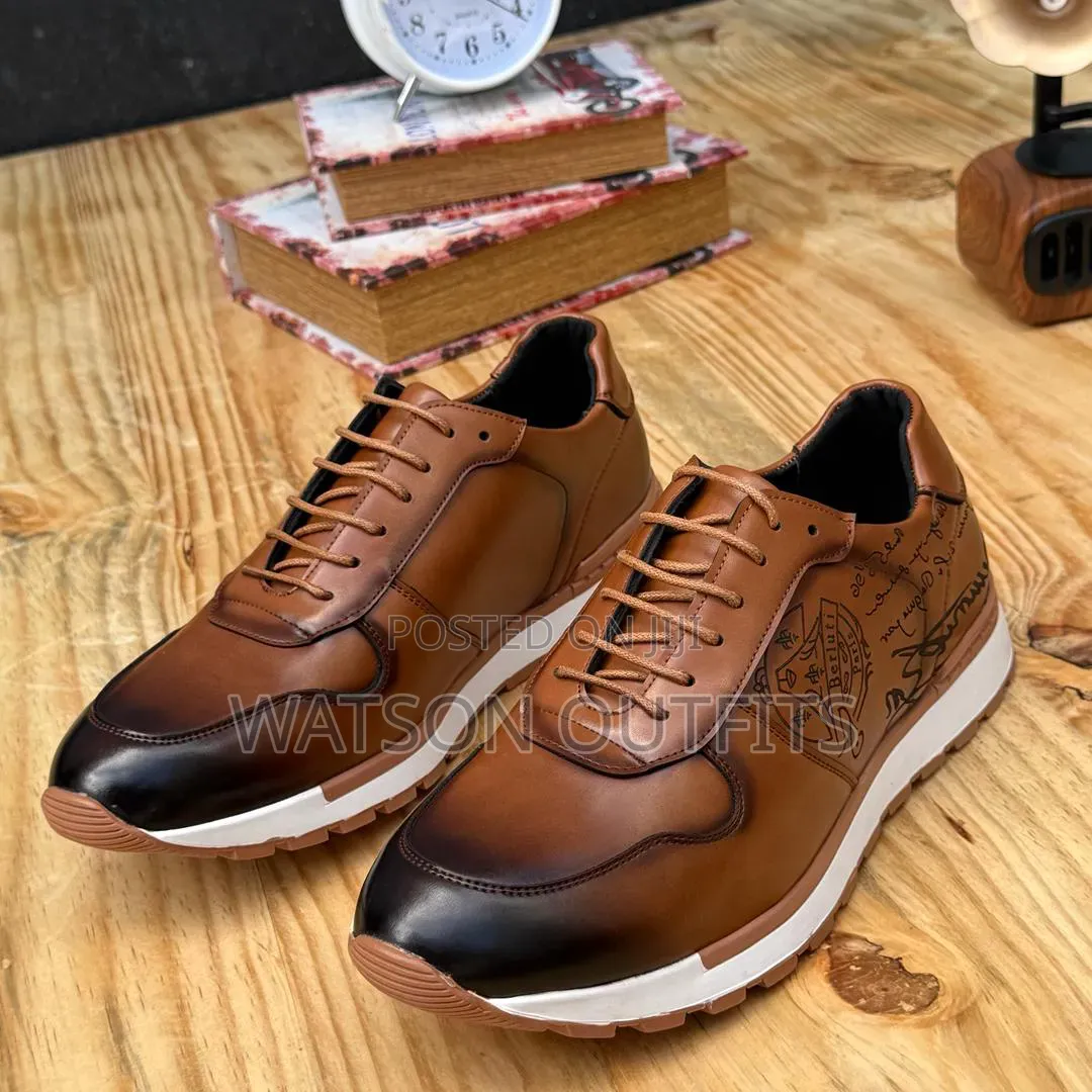Berlutti and Timberland Brands Men's Original Leather Sneakers Shoes
