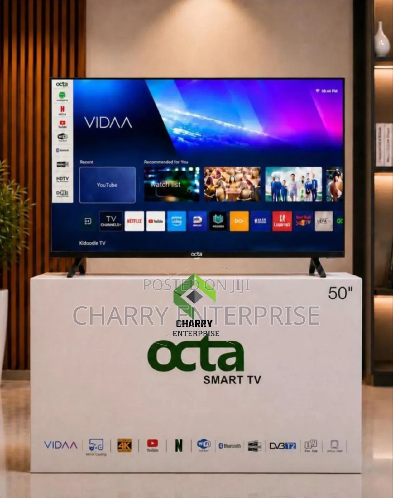 Octa Smart Frameless Tv 50inch Vidaa With Bluetooth Netflix Youtube