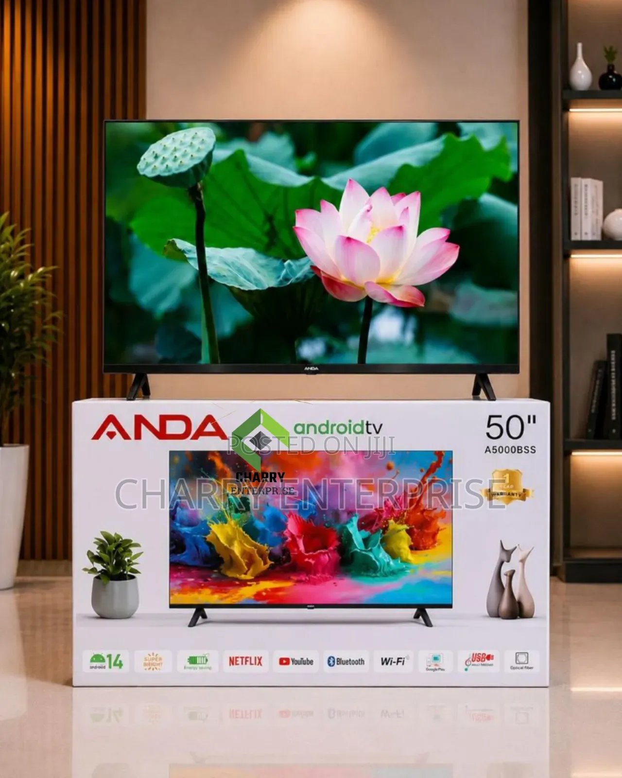 Anda Android Smart Tv 50 Inch With Bluetooth, Wifi,
Youtube, Netflix