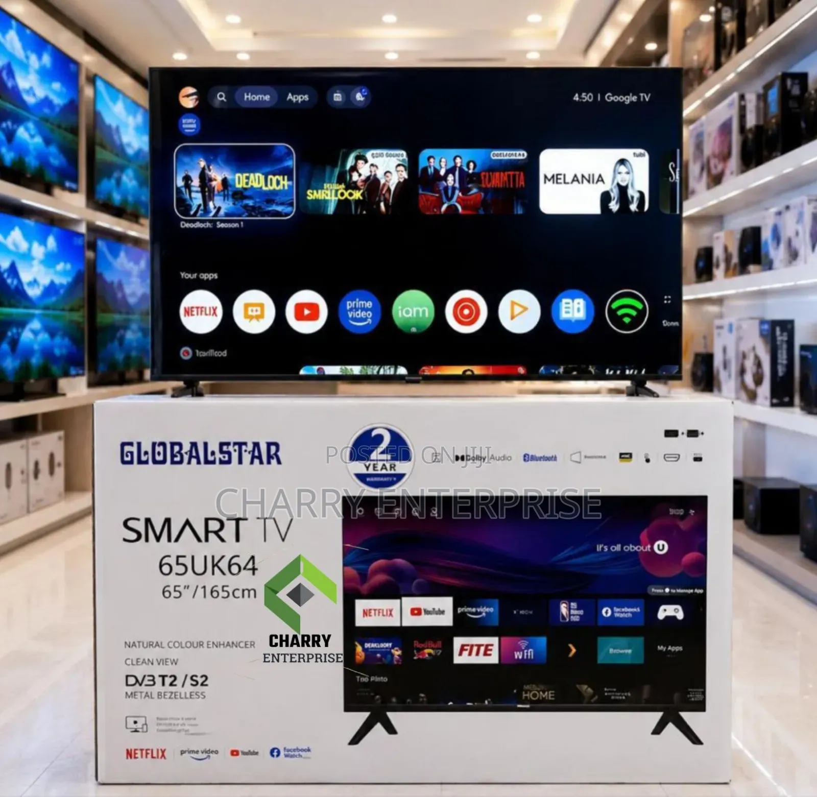Globalstar Smart 65 Inch Tv Uhd Frameless With Bluetooth *65uk64*