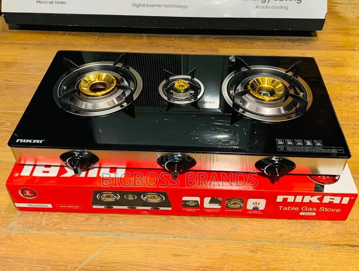 Nikai Gas Cooker 3plates (Glass) Ngs5093