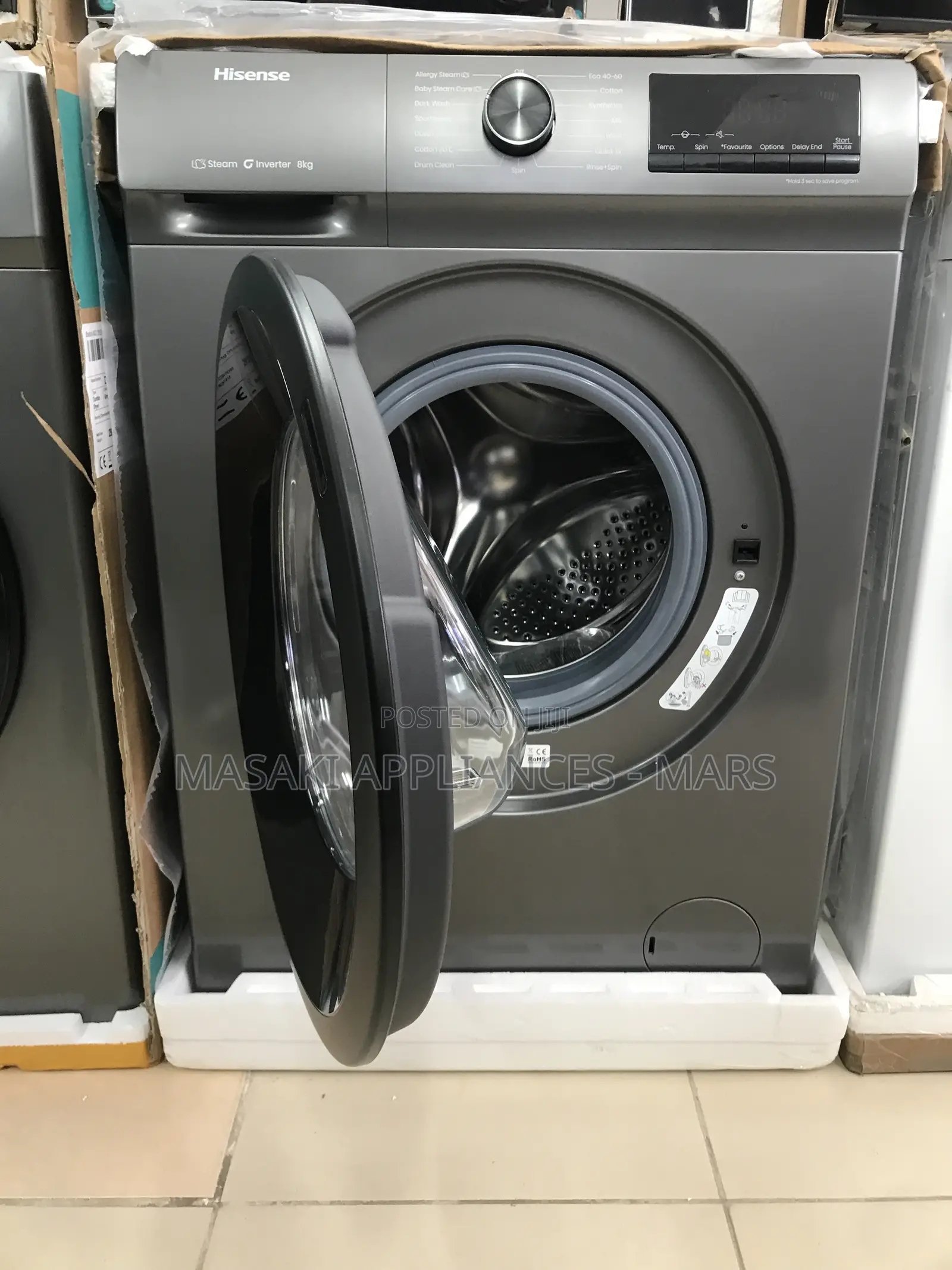 New Hisense 8kg Front Load Auto Washing Machine Model No: Wfqp8012vmt