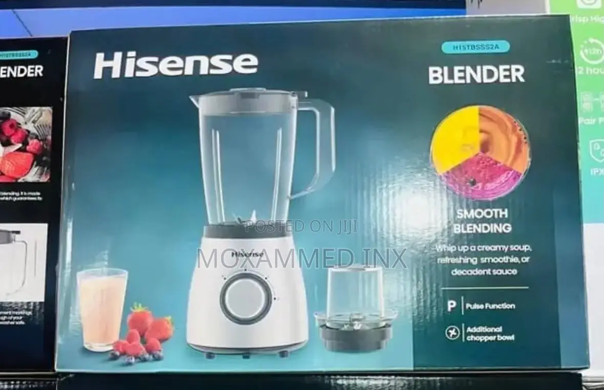 Hisense 2-in-1 Blender (Model S2)Featuring a White Plastic Base,