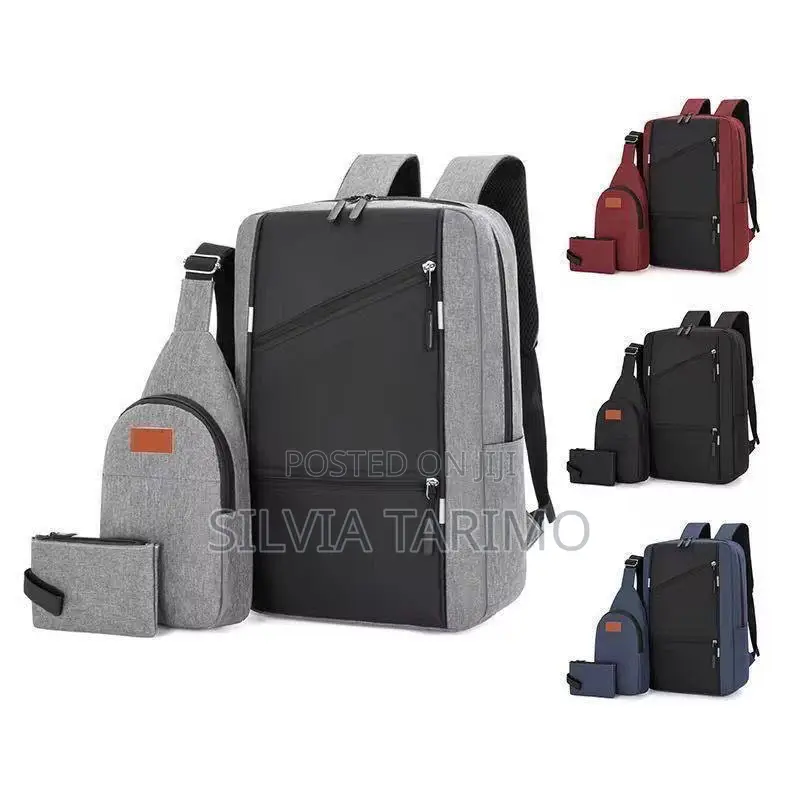 3-in-1 Premium Backpack Set – Backpack, Sling Bag Pouch
